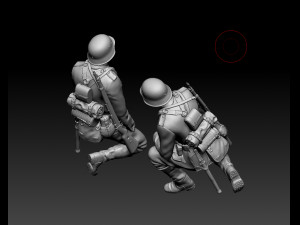 German officer and soldiers 3D 프린트 모델