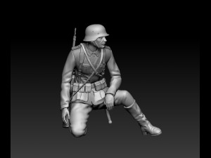 German officer and soldiers 3D 프린트 모델