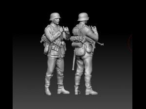 German officer and soldiers 3D 프린트 모델