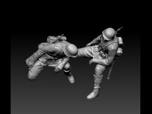 German officer and soldiers 3D 프린트 모델