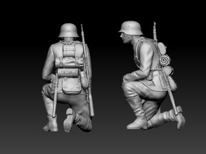 German officer and soldiers 3D 프린트 모델