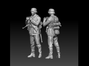 German officer and soldiers 3D 프린트 모델