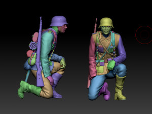 German officer and soldiers 3D 프린트 모델