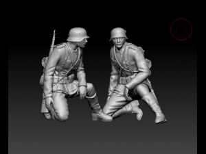 German officer and soldiers 3D 프린트 모델