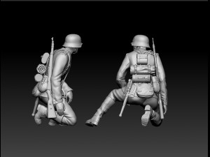 German officer and soldiers 3D 프린트 모델