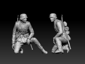German officer and soldiers 3D 프린트 모델