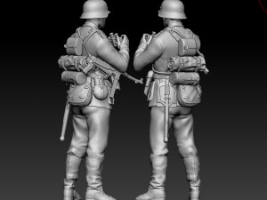 German officer and soldiers 3D 프린트 모델