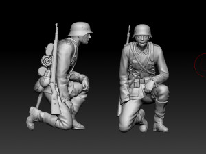 German officer and soldiers 3D 프린트 모델