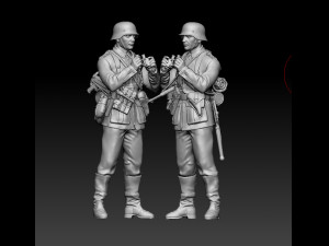 German officer and soldiers 3D 프린트 모델