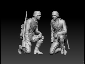 German officer and soldiers 3D 프린트 모델