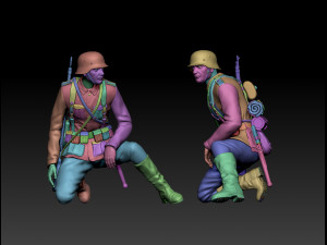 German officer and soldiers 3D 프린트 모델