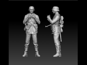German officer and soldiers 3D 프린트 모델