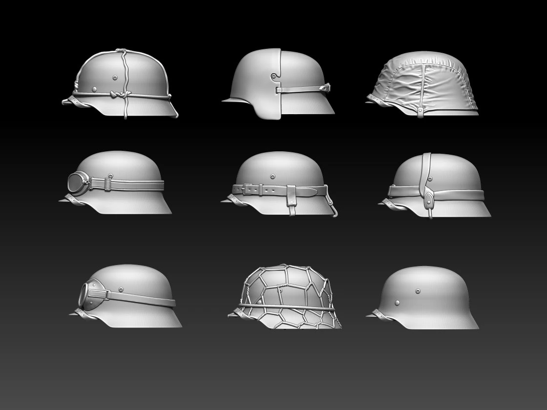 Helmets 3D Print Model .c4d .max .obj .3ds .fbx .stl .blend 