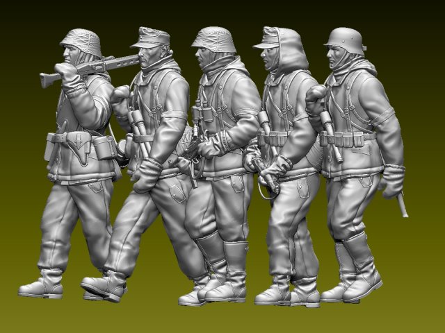 German soldiers 3D printmodel .c4d .max .obj .3ds .fbx .stl .blend 
