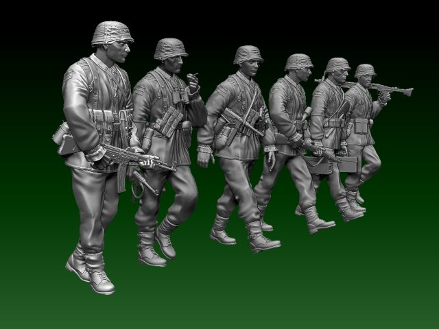 German soldiers 3D Print Model .c4d .max .obj .3ds .fbx .stl .blend 