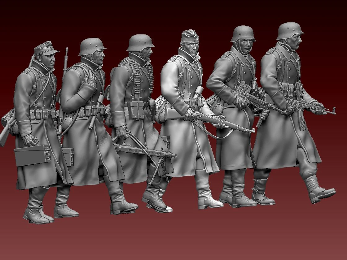 German soldiers 3D Print Model .c4d .max .obj .3ds .fbx .stl .blend 