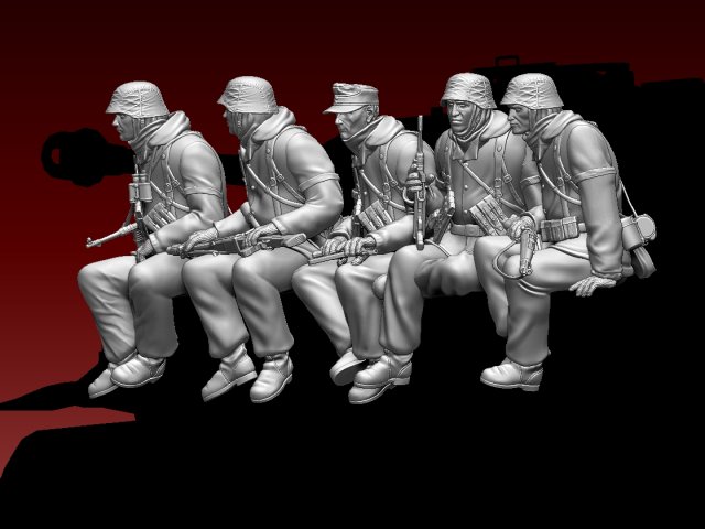 German soldiers 3D Print Model .c4d .max .obj .3ds .fbx .stl .blend 