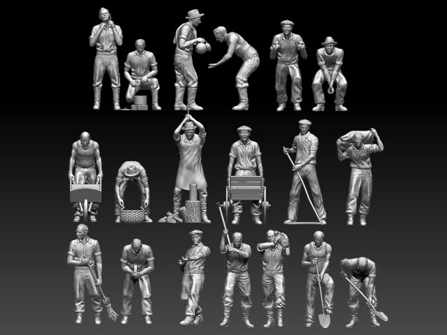 workers 3D Принт Модель .c4d .max .obj .3ds .fbx .stl .blend 