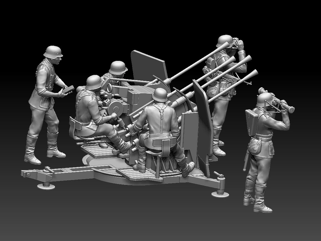 German soldier flak 3D Print Model .c4d .max .obj .3ds .fbx .stl .blend 
