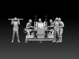 german soldier flak 3D Print Model