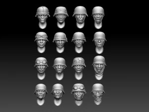 Heads helmets 3D Print Model