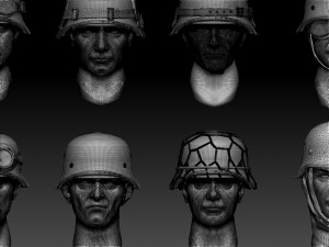 Heads helmets 3D Print Model