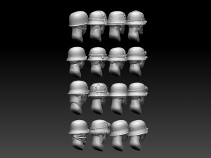 Heads helmets 3D Print Model