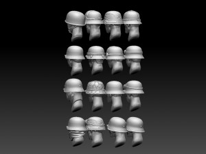 Heads helmets 3D Print Model