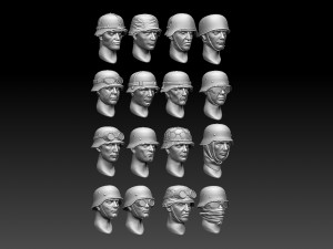 Heads helmets 3D Print Model