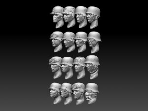 Heads helmets 3D Print Model