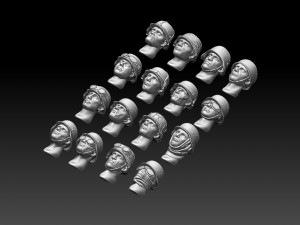 Heads helmets 3D Print Model