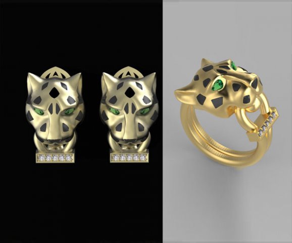 Earrings ring 3Dプリントモデル .c4d .max .obj .3ds .fbx .stl .blend 