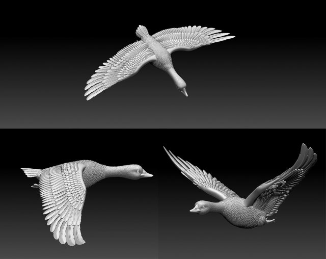 goose 3D-Druckmodell .c4d .max .obj .3ds .fbx .stl .blend 