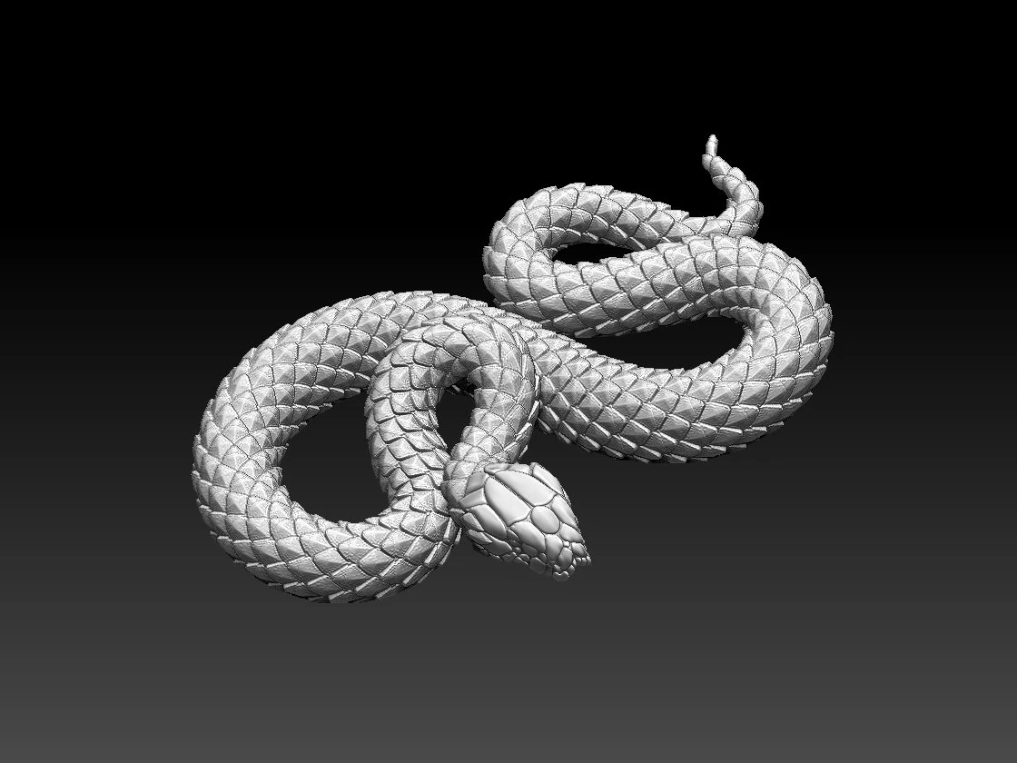 snake 3D Print Model .c4d .max .obj .3ds .fbx .stl .blend 