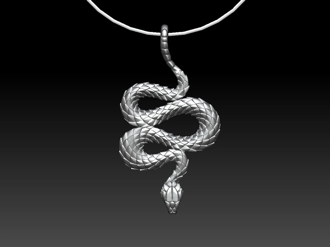snake pendant 3D Print Model .c4d .max .obj .3ds .fbx .stl .blend 