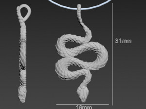 snake pendant 3D 打印模型