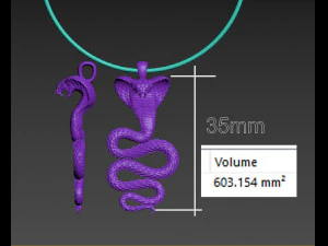 snake pendant 3D Print Model