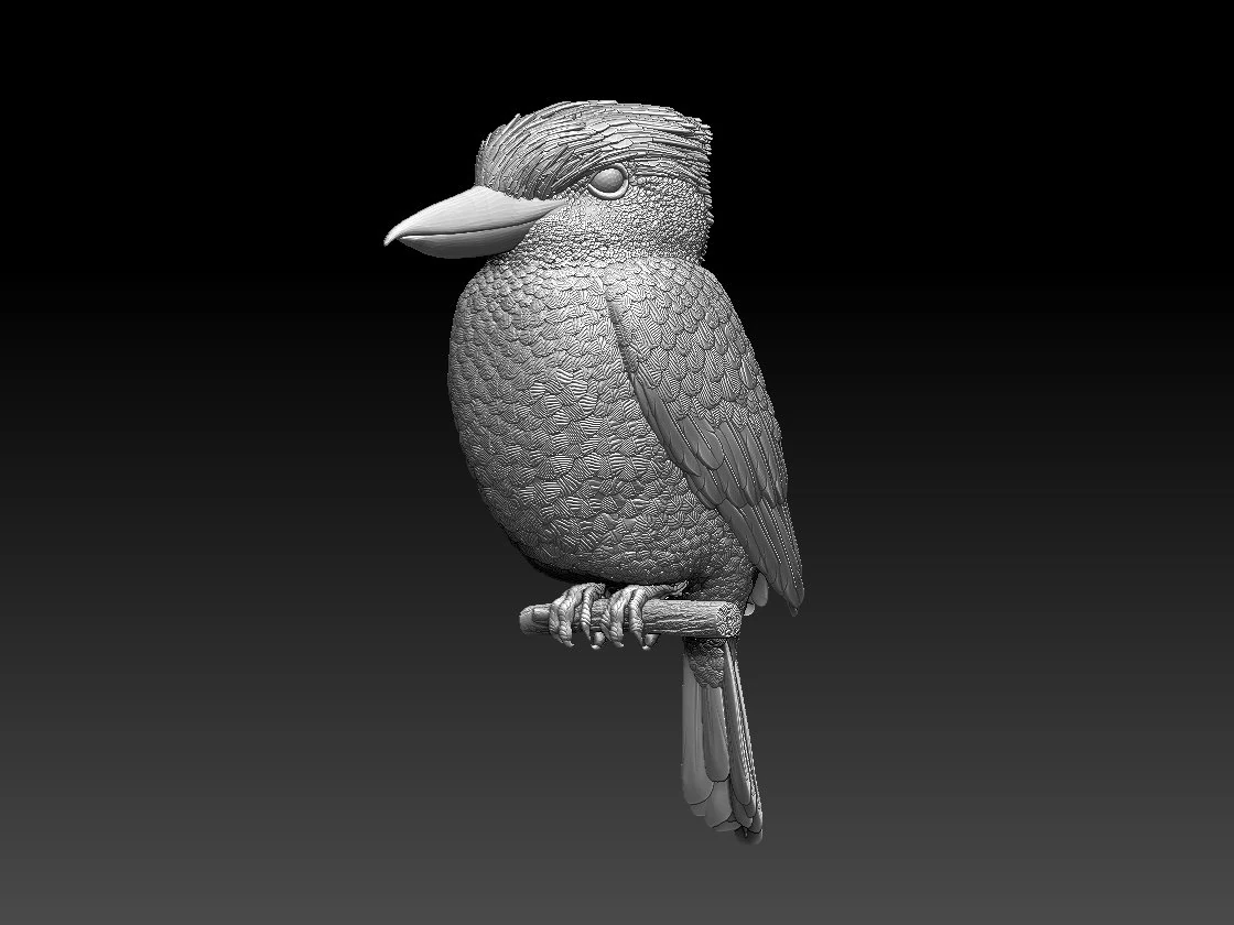 blue winged kookaburra 3D Print Model .c4d .max .obj .3ds .fbx .stl .blend 