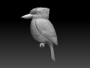 blue winged kookaburra Model do druku 3D