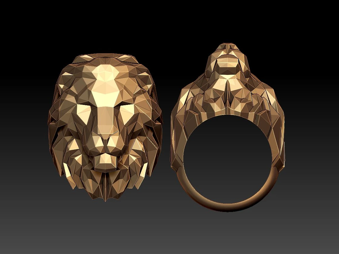 ring lion 3D Print Model .c4d .max .obj .3ds .fbx .stl .blend 