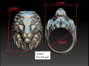 ring lion 3D 打印模型