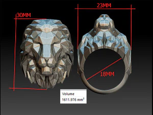 ring lion 3D Print Model
