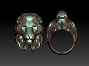ring lion 3D 打印模型