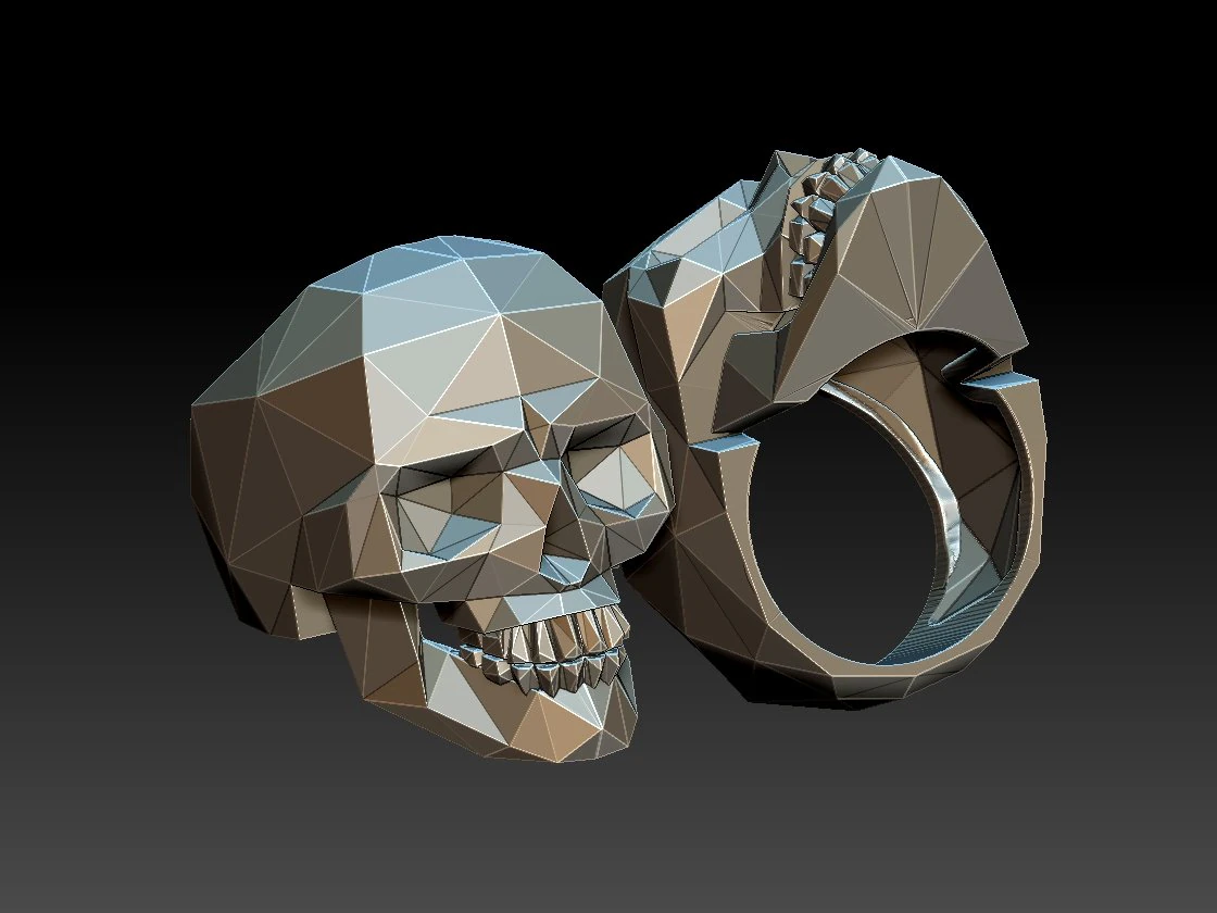 ring skull 3D Print Model .c4d .max .obj .3ds .fbx .stl .blend 
