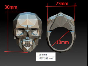 ring skull 3D Print Model