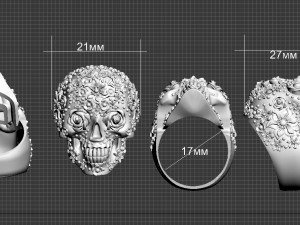 skull ring 3Dプリントモデル