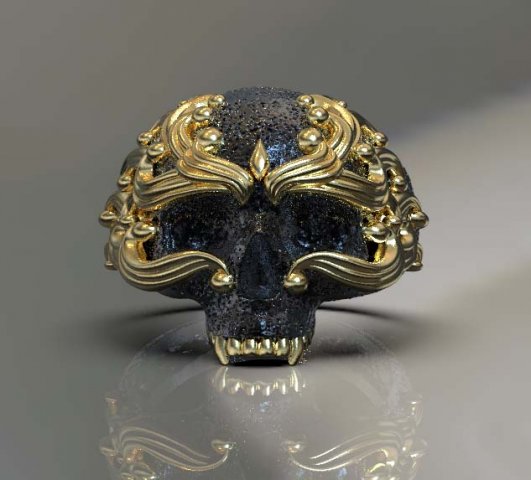 skull ring 3D Print Model .c4d .max .obj .3ds .fbx .stl .blend