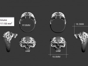 skull ring 3D Print Model