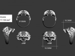 skull ring 3D Print Model