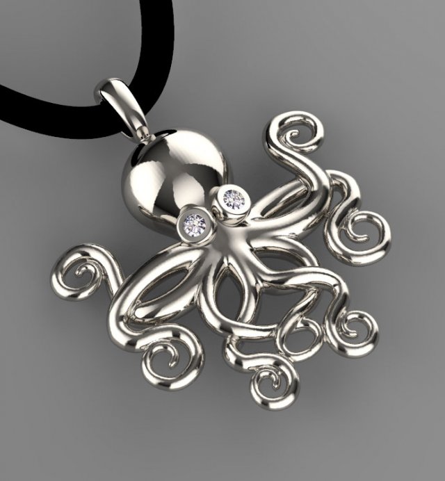 pendant octopus 3D Baskı Modeli .c4d .max .obj .3ds .fbx .stl .blend 